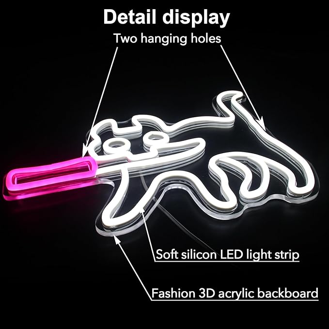 Dimmable Cat Neon Light 11.8x15.7in - Kawaii Night Light for Girls Bedroom, Cat Lover Gifts, USB Wall Decor for Home/Dorm/Living Room