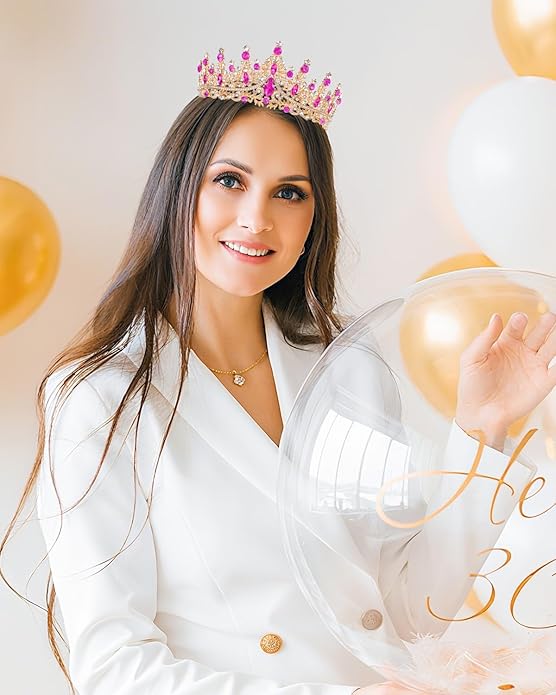 Crowns for Women - Tiaras for Women Crystal Queen Crown for Birthday Costume Party Celebration