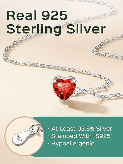 ChicSilver 925 Sterling Silver 12 Months Sparkling Round Cut Created Birthstone Pendant Necklace, 16 Inch Rolo Chain