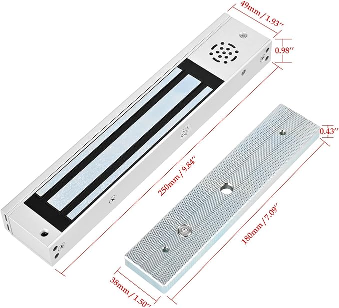 Smart Door Access Control System 600lbs Magnetic Lock Kit with ZL Bracket Tuya App & Remote Control, Stainless Steel Exit Button, Power Supply and Built-in Alarm Beeper