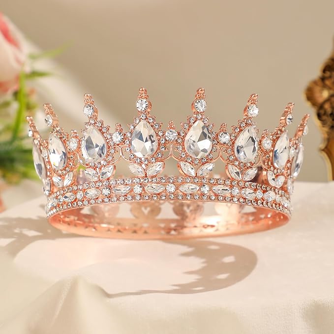 Queen Crown for Women Crystal Tiara for Girl Rhinestone Wedding Headband for Bride Hair Accessories for Costume Birthday Party Prom Gifts