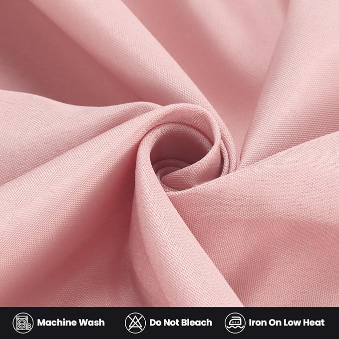 Ascoza 2 Pack Fitted Tablecloth for 4 Foot Rectangle Tables 48 x 24 Inch Dusty Pink Table Covers Water Resistant Polyester Table Cloth for Wedding, Parties,Display, Trade Show (Dusty Pink)