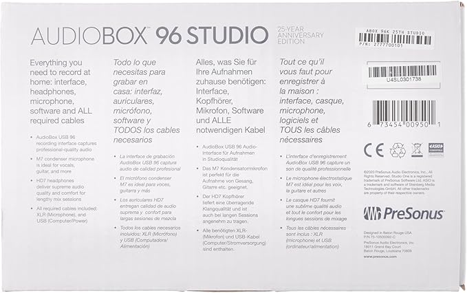 PreSonus AudioBox USB 96 Studio with Studio One Pro Software