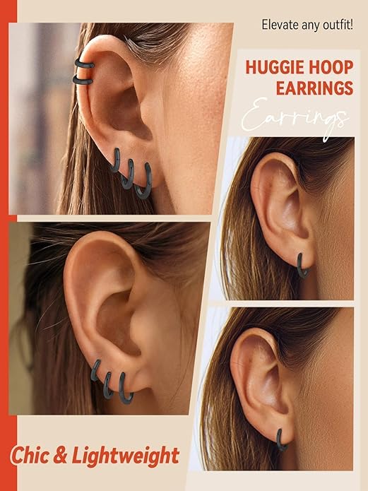 FaithHeart Sterling Silver Hoop Earrings for Women, Hypoallergenic Huggie Hoop Earrings Lightweight Small Cartilage Earrings Hoop Earring Dainty Everyday Earrings 6/8/10/12/14/15/16/18/20mm