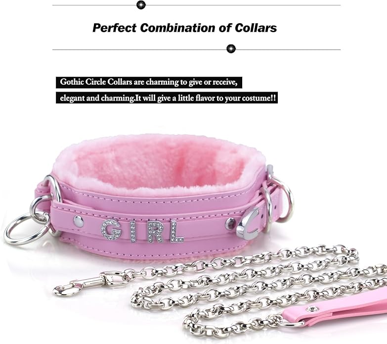 Sparkle Letter Choker Collar For Women, Furry O-ring Leather Collar Punk Gothic Choker Necklace Adjustable Fashion Jewelry, Black