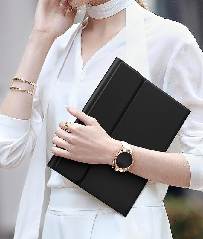 for iPad 10th Generation Case with Keyboard 10.9 Inch- Magnetic Wireless Keyboard Case with Pencil Holder Stain Proof Folio Cover for iPad (A16) 11th Gen 11 Inch 2025/10th Gen 2022 - Black