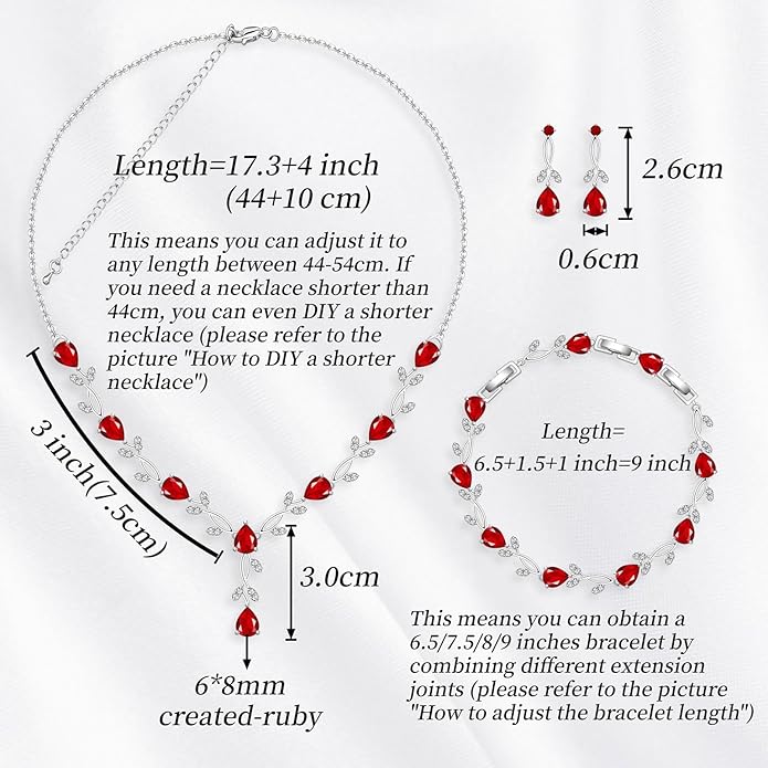 GZWHD Wedding Jewelry Sets for Bride Bridesmaid Women Cubic Zirconia Necklace Earrings Bracelet Set Gift for Mother Friend Wife Daughter Sister Party Prom Jewelry