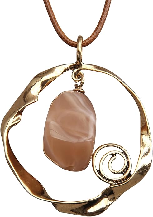 GelConnie Boho Necklaces for Women Vintage Silver Circles Long Pendant Necklace Cowgirl Sweater Necklace Adjustable Leather Choker Necklace for Women