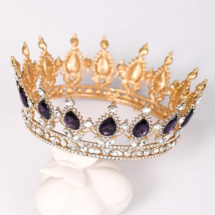 FORSEVEN Queen Crown Rhinestone Wedding Crowns and Tiaras for Women Costume Party Hair Accessories Princess Birthday Crown Crystal Bridal Crown Halloween Decorations Headband