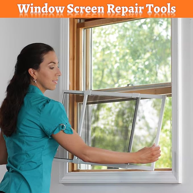 Screen Repair Tool,Window Roller,Spline Installer,6 in 1 Window Installation Tool,Screen Mouse Spline Roller for Installing & Replacing Window Patio Sliding Door (6 in 1)