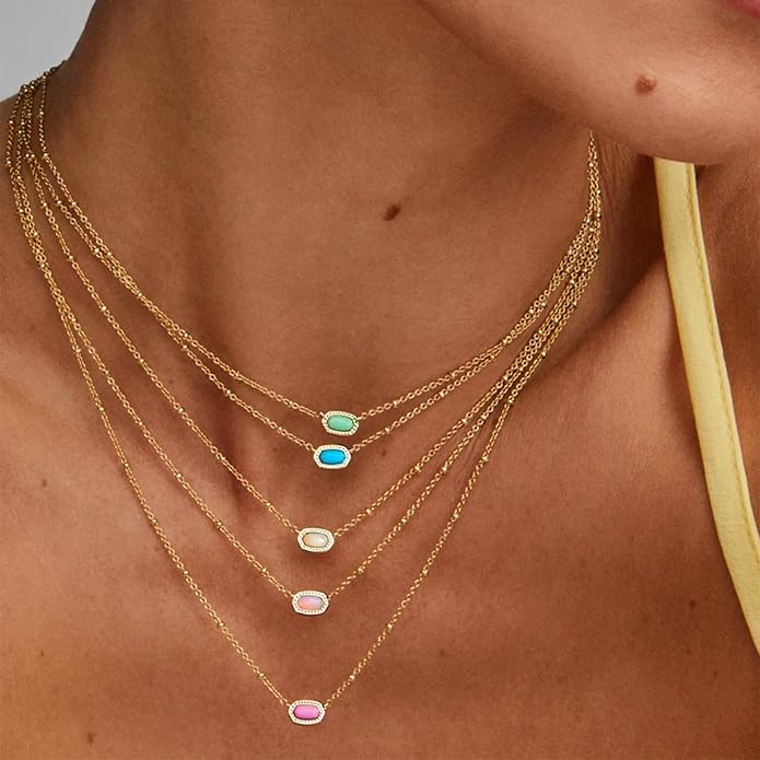 Kendra Scott Mini Elisa 14k Gold-Plated Satellite Short Pendant Necklace, Fashion Jewelry for Women