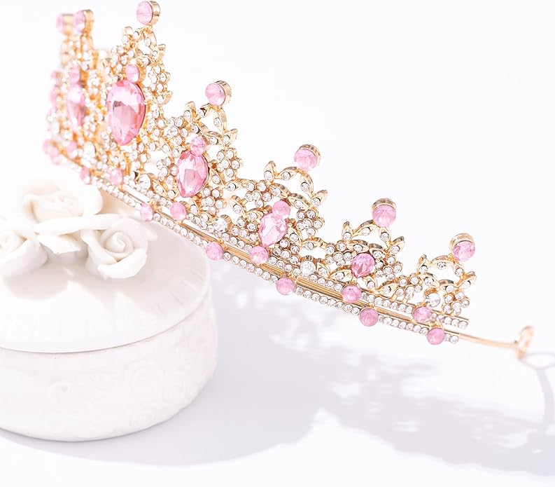FORSEVEN Crystal Tiaras for Women, Wedding Tiaras and Crowns for Women Tiaras for Birthday Party Princess Crown Hair Accessories Bride Rhinestone Halloween Decorations Headband