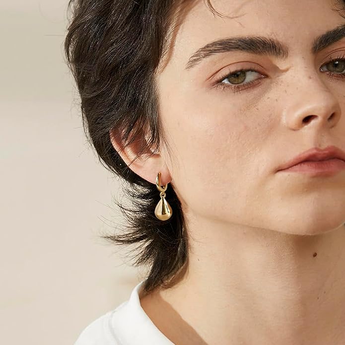 14K Gold Earring Cross Waterdrop Butterfly Heart Knot Earrings for Women Gold Silver Cross Leverback Drop Gold Silver Teardrop Hoop Dangle Earring White Gold Dangle Drop Earring