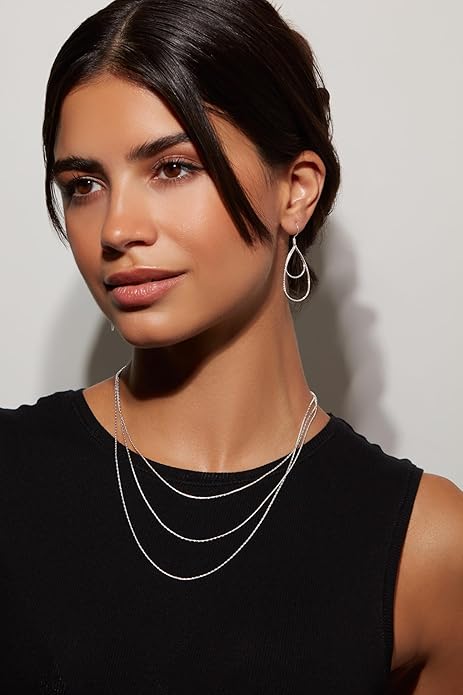 Milla Layered Necklaces for Women – 14K Gold Plated or Silver Plated Dainty Necklace Stack, Trendy Triple Chain Necklace Set