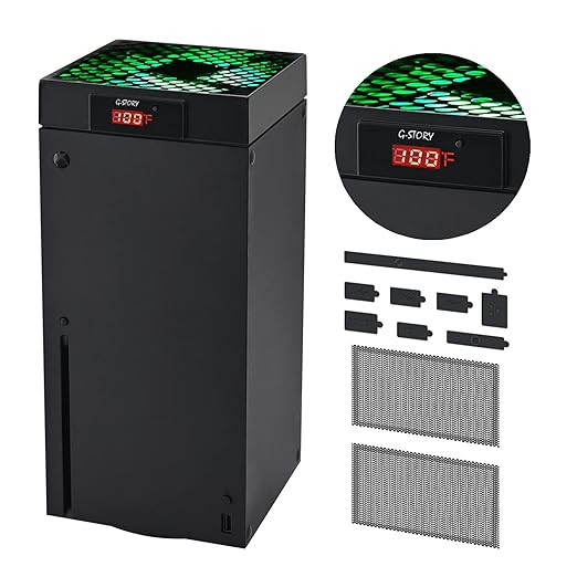 G-STORY Cooling Fan for Xbox Series X with Automatic Fan Speed Adjustable by Temperature, LED Display, High Performance Cooling, Low Noise, 3 Speed 1500/1750/2000RPM (140MM) with RGB LED