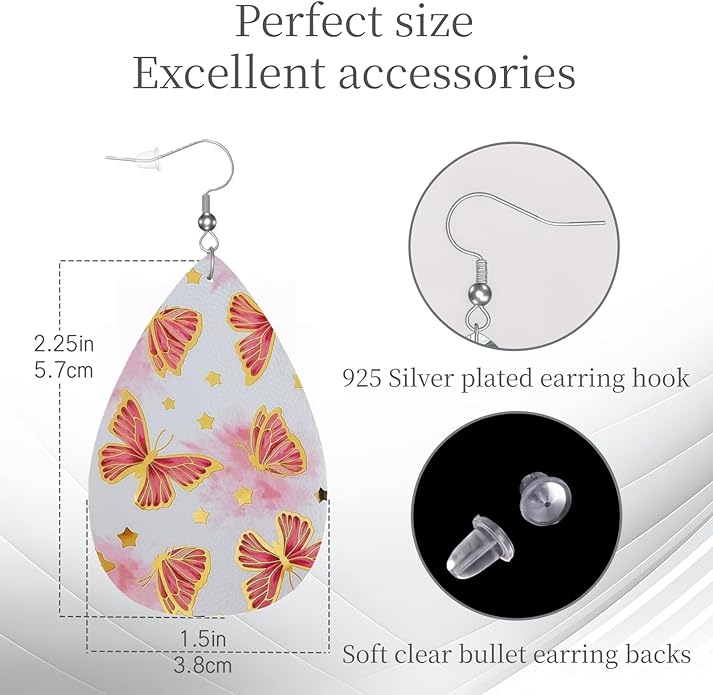 Teardrop Style Leather Earrings Outer Layer Silver Plating Hypoallergenic, Fashion Accessories Suitble Casual Outfits Parties Daily Wear for Sister Mom Wife Friends