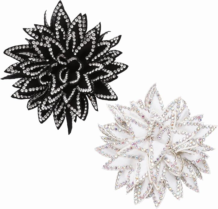 PATIKIL Flower Brooch Pin for Women, Rhinestone Rose Flower Brooch Dainty Fabric Floral Boutonnieres for Women