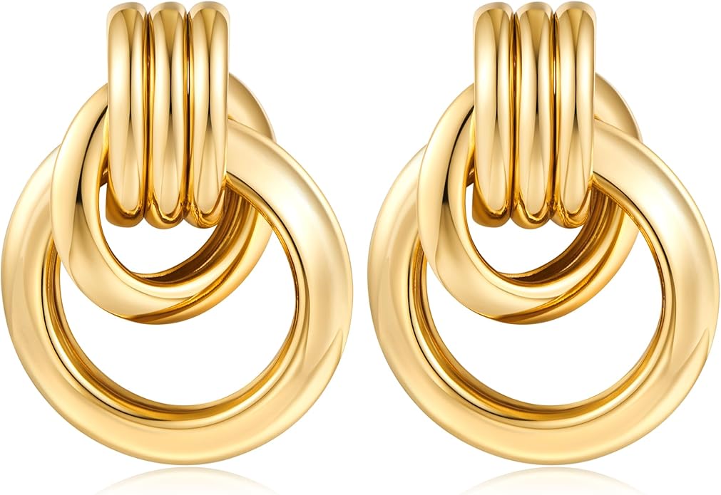 Gold Geometric Drop Dangle Earrings for Women Long Link Dangle Earrings Jewelry Gift