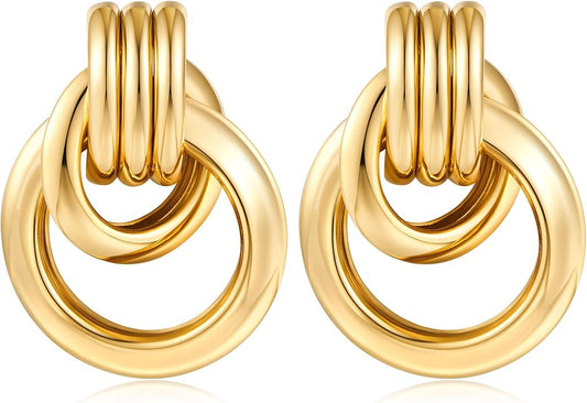 Gold Geometric Drop Dangle Earrings for Women Long Link Dangle Earrings Jewelry Gift