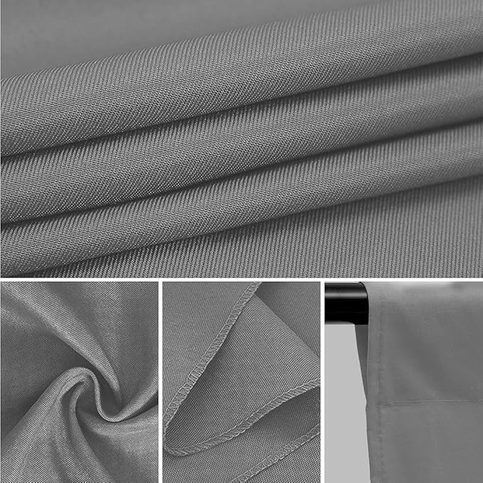 Grey Backdrop for Photography, 10x20ft Gray Photo Backdrop Pure Polyester Grey Screen Curtain for Photoshoot