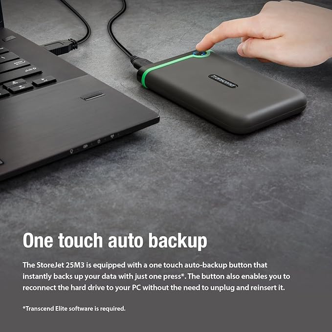 Transcend 2TB USB 3.1 Gen 1 StoreJet 25M3S SJ25M3S Rugged External Hard Drive TS2TSJ25M3S