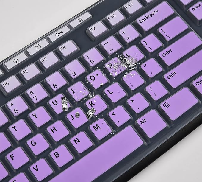 Keyboard Cover for Logitech MK370 MK270 MK295 Keyboard, Logitech MK270 K270 MK260 Keyboard Cover Skin Protector - Gradual Purple
