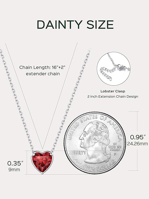 ChicSilver 925 Sterling Silver 12 Months Sparkling Round Cut Created Birthstone Pendant Necklace, 16 Inch Rolo Chain