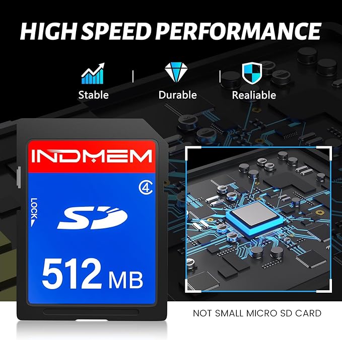 INDMEM SD Card 512MB, 6 Packs Class 4 512MB Flash Memory Card MLC Standard Secure Digital Cards Camera Cards