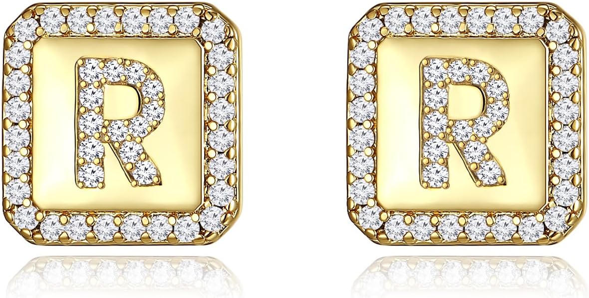 Gold Earrings for Women 24K Gold Filled Initial Earrings for Women S925 Earrings Gifts for Her