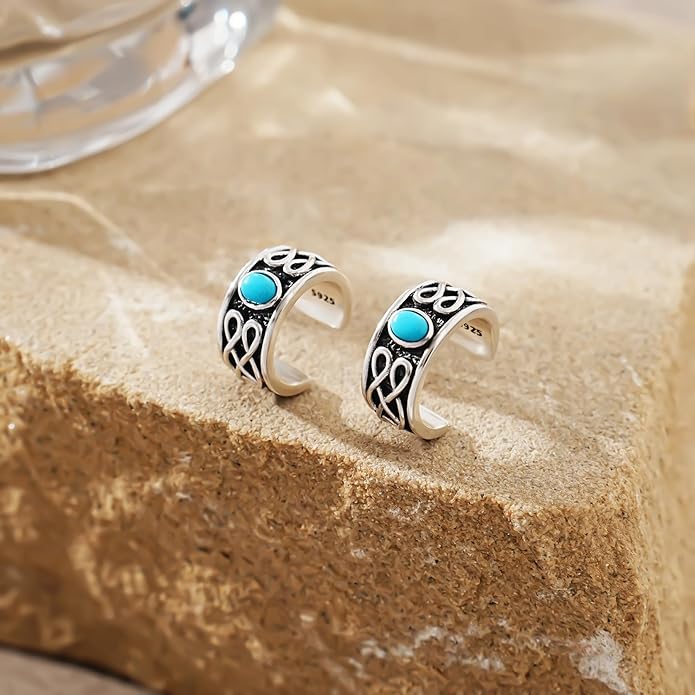 CHIC & ARTSY 925 Sterling Silver Ear Cuffs for Women, Non Piercing Clip On Cartilage Cuffs, Adjustable Fake Conch & Helix Earrings, Gold Plated & Oxidized Various Styles