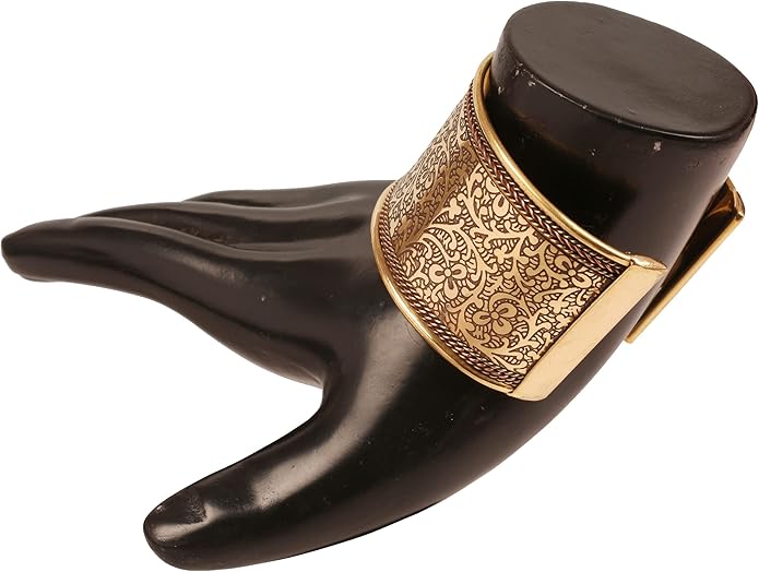 Touchstone Indian Bollywood Handcrafted Slip In Easy To Wear Stylish Wrist Enhancer Designer Broad Jewelry Cuff Bracelet For Women and Men.