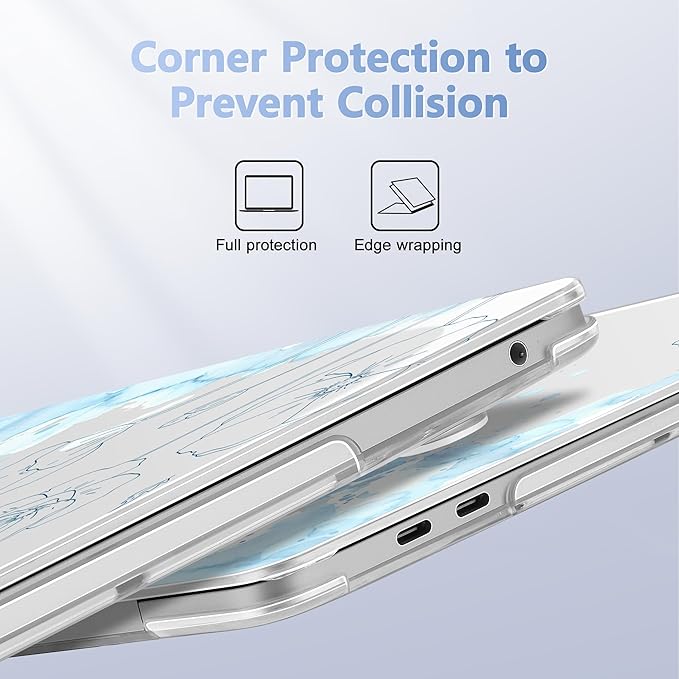 Case for MacBook Pro 13 inch with/Without Touch Bar (2016-2022, M2 A2338 M1 A2289 A2251 A2159 A1989 A1706 A1708), Hard Shell + Keyboard Cover + Dust Plug, Abstract Floral