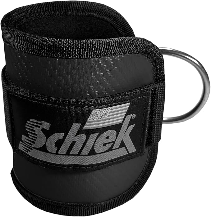 Schiek Sports 1707 Ankle Cuffs - Ideal for Glute Kickbacks and Cable Machine Workouts - Durable and Built To Last