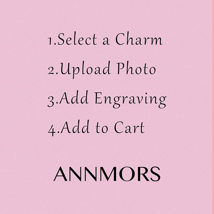 Annmors Personalized Photo Charm for Bracelet Necklaces,925 Sterling Silver Charm Love Heart Shaped Engraved Customize Picture Gift for Birthday Mother's Day Christmas,Bead Charms Jewelry for Women