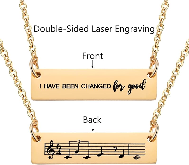 Ralukiia I Have Been Changed for Good Best Friend Necklace for 2, Wicked Friendship Jewelry, BFF Gift Set