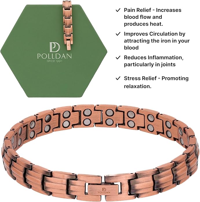 Copper Bracelets for Women - 6200 Gauss Power | 3X Strength Copper Bracelet | Magnetic Bracelets for Women - Adjustable Fit | 99.99% Pure Copper Bracelet for Women | Stylish Copper Jewelry