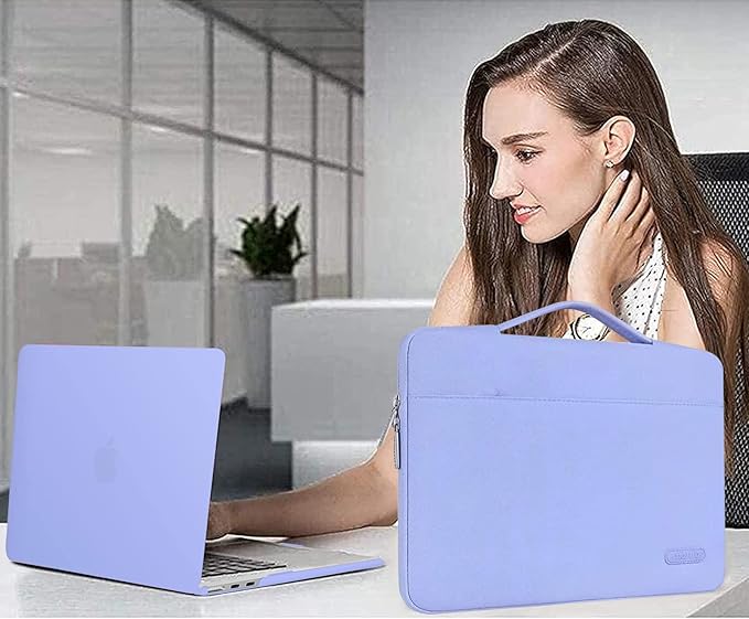 MOSISO Compatible with MacBook Air 13 inch Case 2025 2024 2023 2022 M4 A3240 M3 A3113 M2 A2681, Hard Shell&Sleeve Bag&Keyboard Skin&Webcam Cover&Screen Film for MacBook Air 13.6 inch, Slate Blue