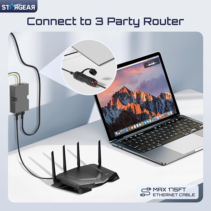 Starlink Ethernet Adapter for Gen 3/Mini, Waterproof Starlink Cable RJ45 Coupler Starlink Mini Ethernet Cable Extension