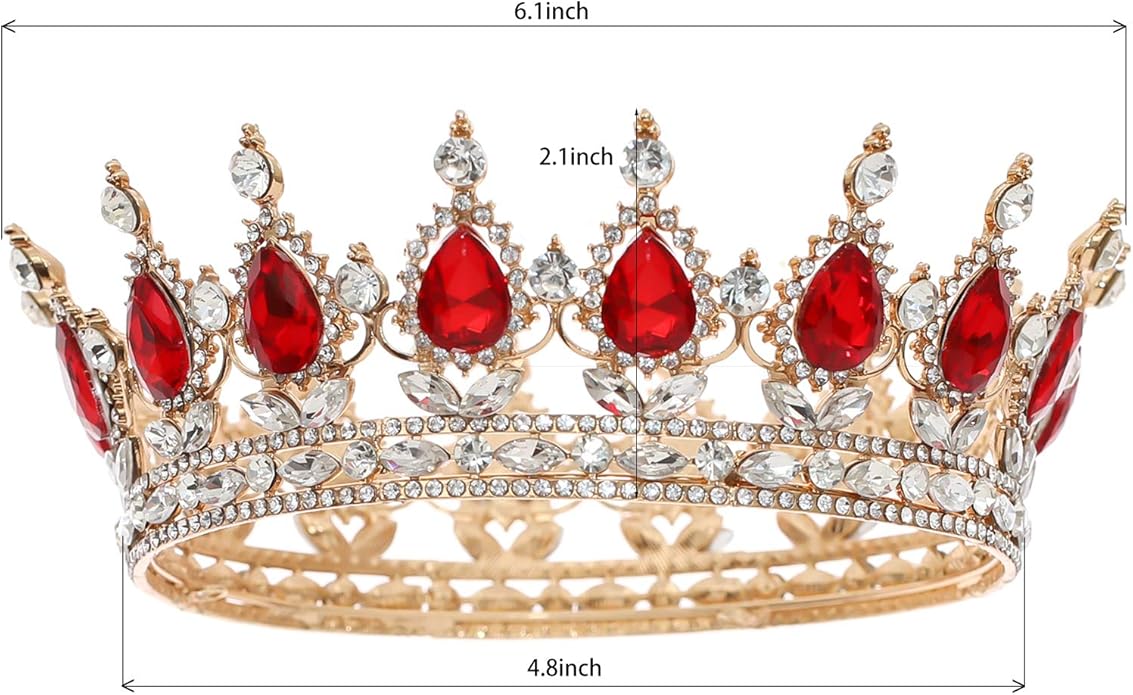 FORSEVEN Queen Crown Rhinestone Wedding Crowns and Tiaras for Women Costume Party Hair Accessories Princess Birthday Crown Crystal Bridal Crown Halloween Decorations Headband