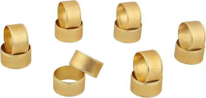 Napkin Holders for Cloth Napkins Round Serviette Rings Ribbed Napkin Ring Gold Napkin Rings Set of 12 Metal Napkin Rings Dinner Thanksgiving Wedding Christmas Party Kitchen Table Decoration