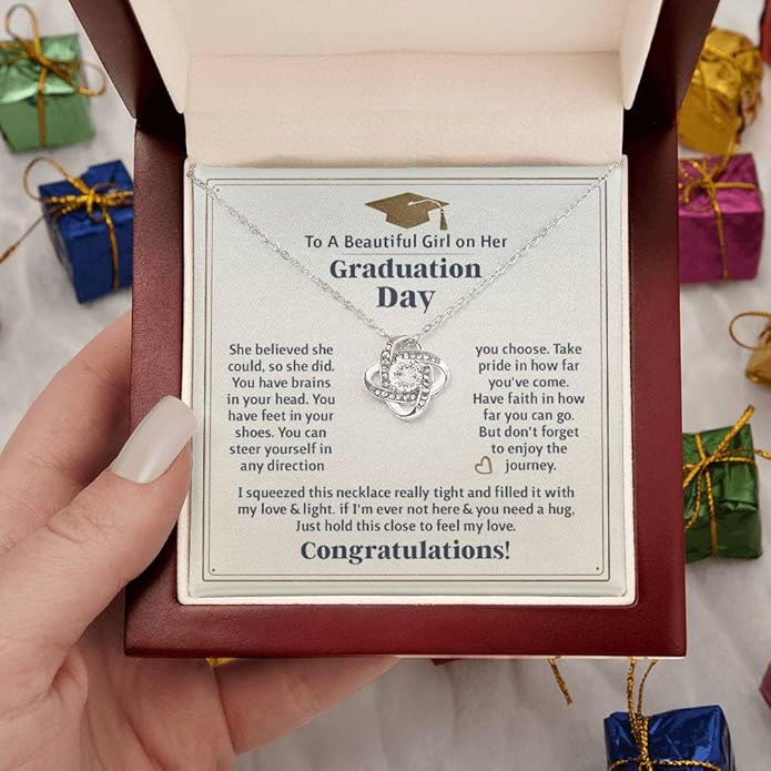 2025 Graduation Gifts for Her | Inspirational Graduation Necklace with Message Card & Gift Box | Jewelry for Women, Daughter, Girlfriend, Sister, Classmate | High School & College Grad Gift