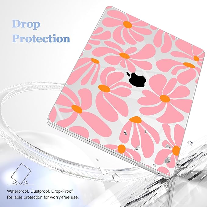 May Chen Case for MacBook Pro 13 inch M2 2023,2022,2021,2020 A2338 M1 A2251 A2289, Plastic Hard Shell Case for MacBook Pro 13" with Touch Bar Fits Touch ID, Groovy Flower