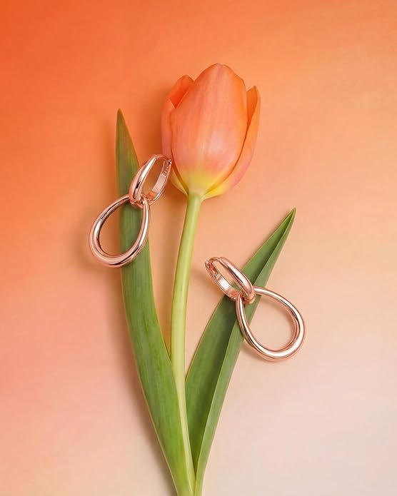 Gold Earrings for Women Trendy 14K Gold Plated Double Hoop Dangle Earring Thin Minimalist Lightweight Dainty Drop Earrings Jewelry Gift for Her