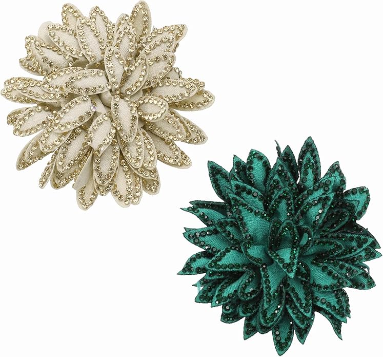 PATIKIL Flower Brooch Pin for Women, Rhinestone Rose Flower Brooch Dainty Fabric Floral Boutonnieres for Women