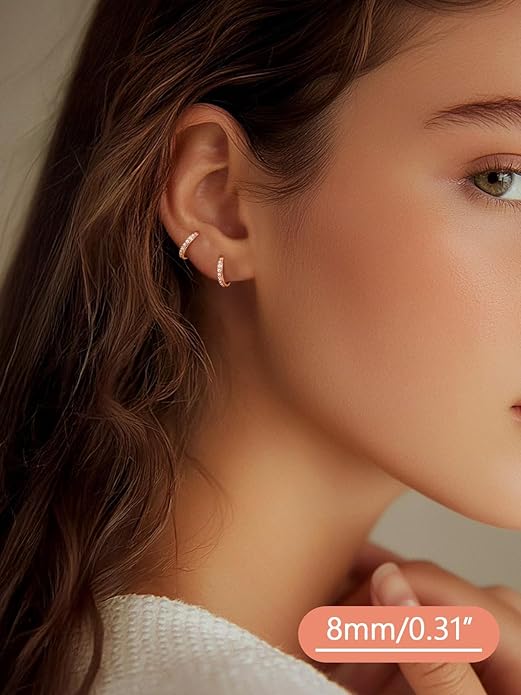 FaithHeart Sterling Silver Hoop Earrings for Women, Hypoallergenic Huggie Hoop Earrings Lightweight Small Cartilage Earrings Hoop Earring Dainty Everyday Earrings 6/8/10/12/14/15/16/18/20mm