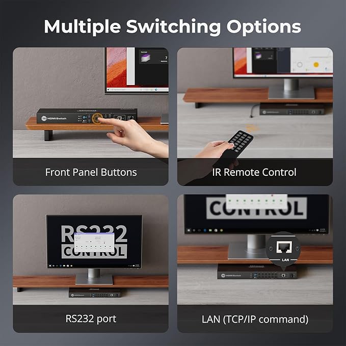 TESmart 16×1 HDMI Switch 16 in 1 Out 4K HDMI Switcher with IR Remote 4K@60hz 16 Port HDMI Switch Box HDCP 2.2,Auto Switch,19-inch Rack-Ears Mount,LAN Port Control,Auto Scan Switch