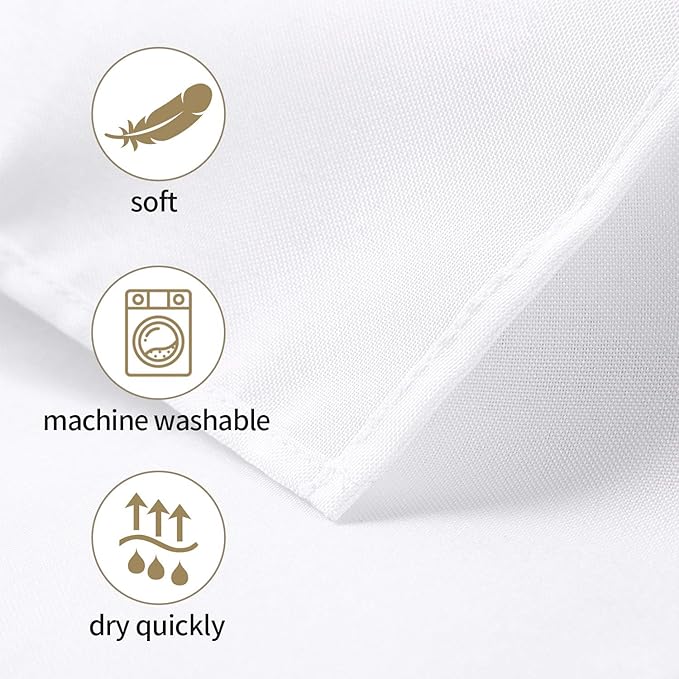 25pcs Polyester Cloth Napkins - 20 x 20 inch White Dinner Washable Napkins with Hemmed Edges for Restaurant/Wedding/Hotel(25,White)