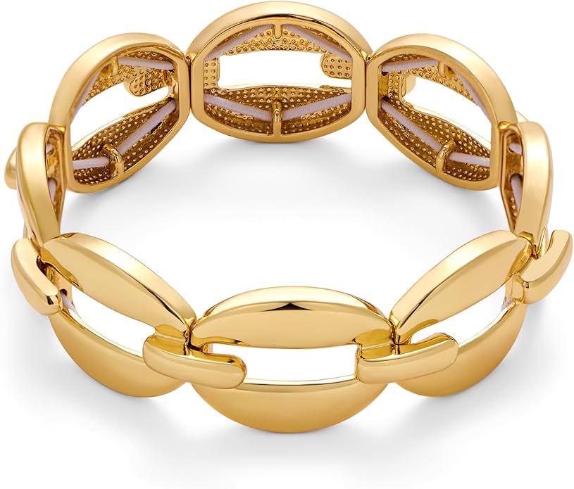 Chunky Gold Stretch Bracelet for Women Adjustable Elastic Chain Bracelet Bold Statement Bracelet Trendy Jewelry