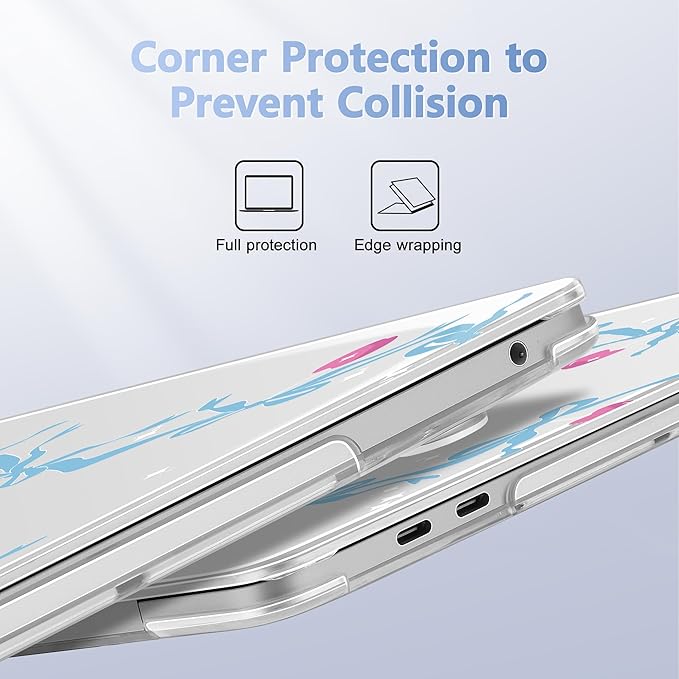 Case for MacBook Pro 13 inch with/Without Touch Bar (2016-2022, M2 A2338 M1 A2289 A2251 A2159 A1989 A1706 A1708), Hard Shell + Keyboard Cover + Dust Plug, Cherry Bow