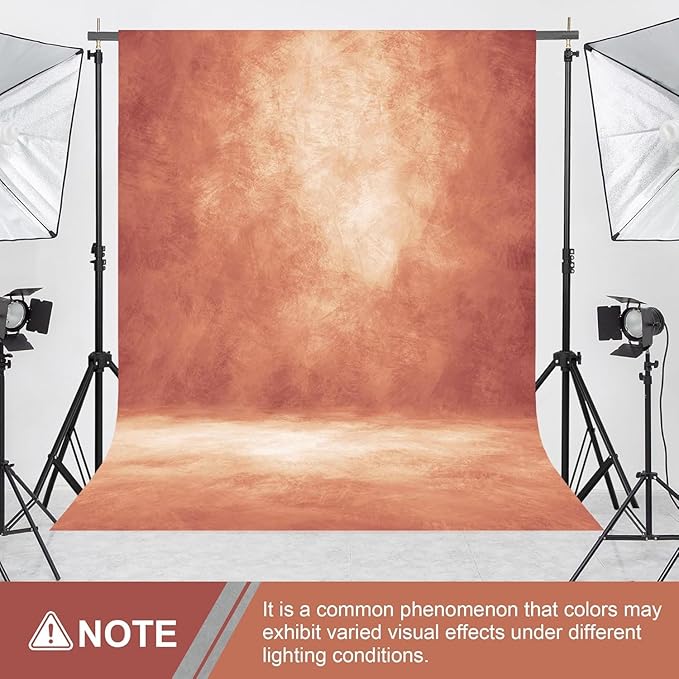 Abstract Professional Photography Backdrop for Portrait Photo Props Booth Background Photoshoot Studio with Polyester Fabric Roller Pocket on Top(6x8ft,Brick Red,No Stand)